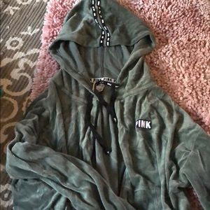 Velour feeling vs pink hoodie.